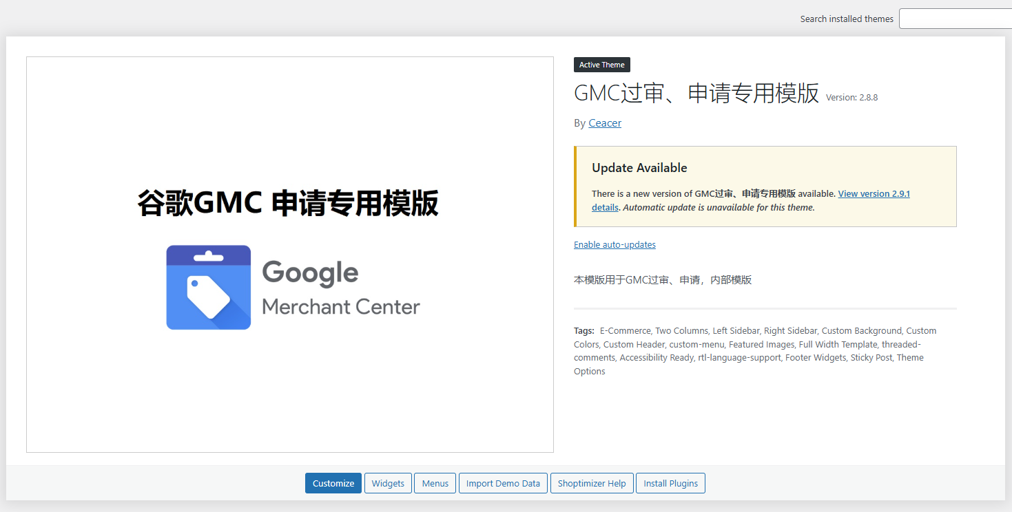 谷歌GMC申请专用模版附教程